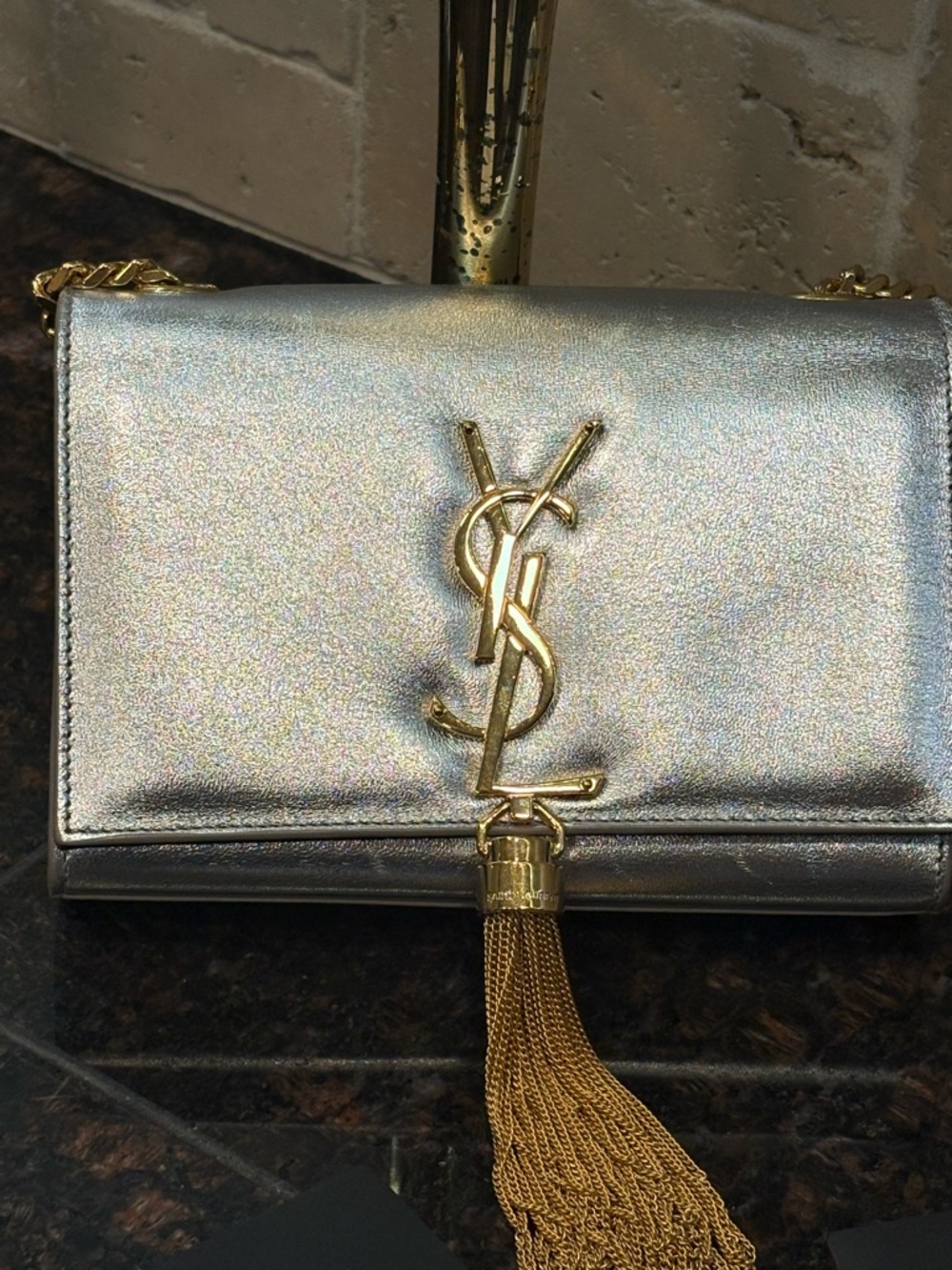 Saint Laurent Dust Bag Mini Kate Tassel Dust Bag Metallic new condition $2500 - Picture 9 of 14